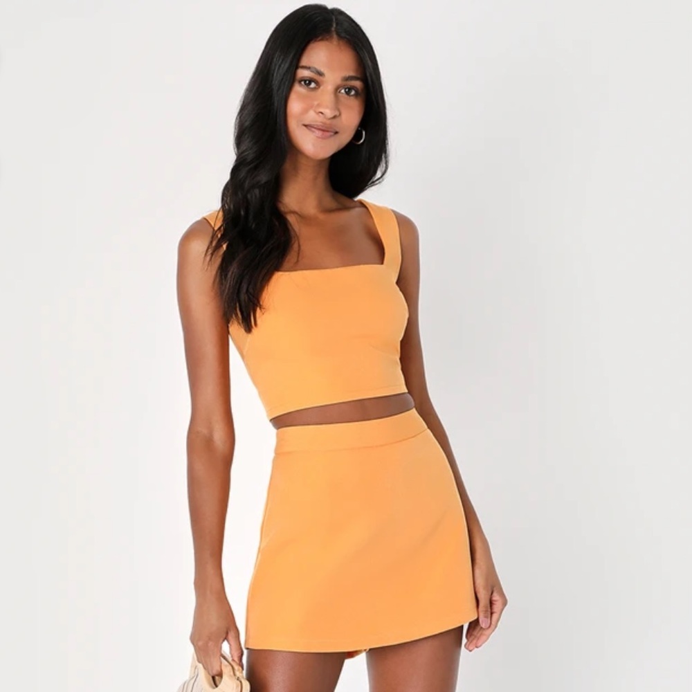 Lulu's Orange Skirt Set